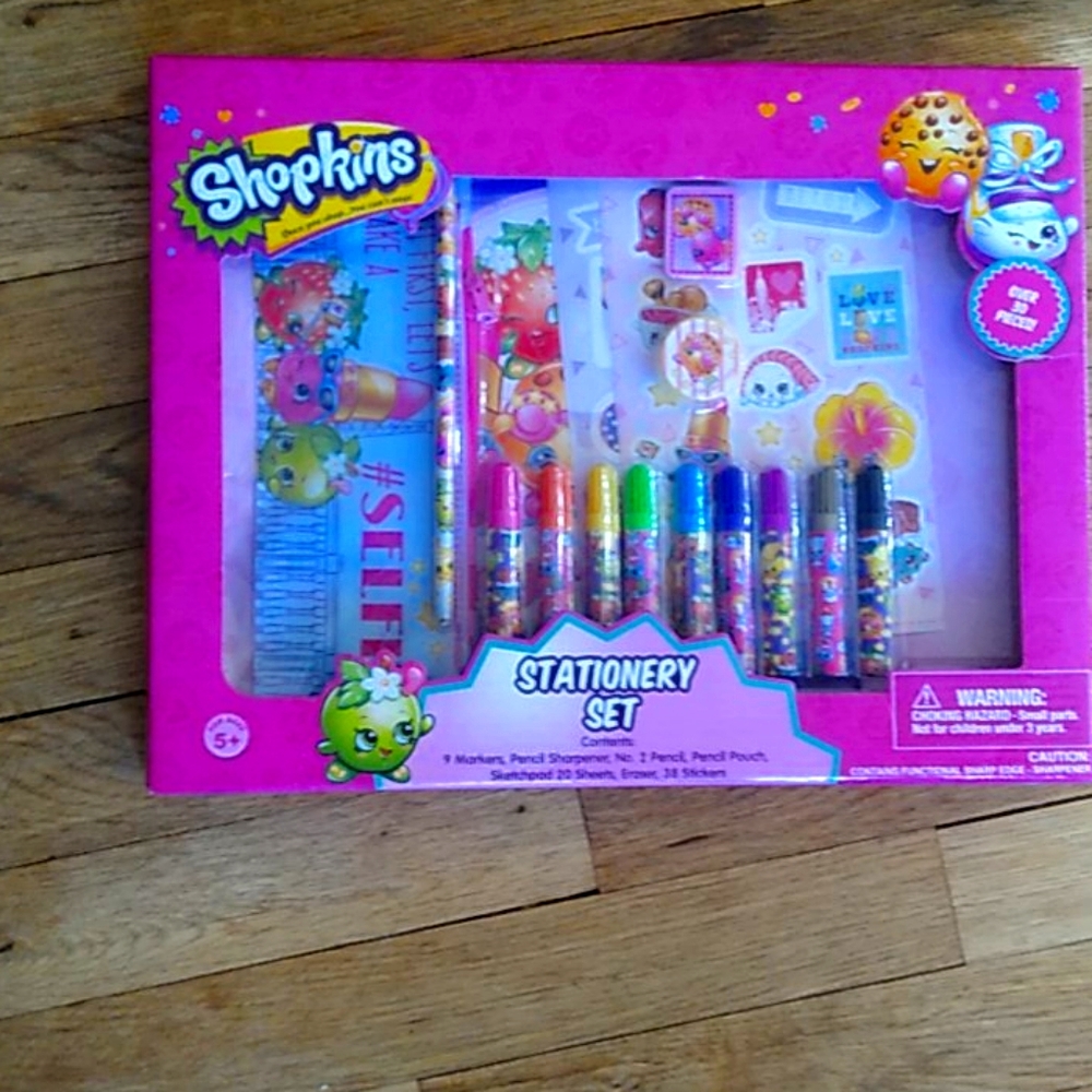 Shopkins stationary set new in box.